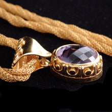 Load image into Gallery viewer, Purple Amethyst 22K Gold Plated Pendant with Chain: One-of-a-kind in stock