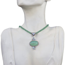 Load image into Gallery viewer, Green Chyrsoprase Blue Aquamarine with Beads: One-of-a-kind in stock