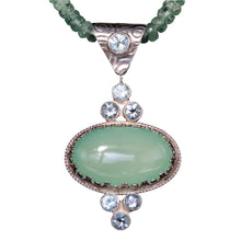 Load image into Gallery viewer, Green Chyrsoprase Blue Aquamarine with Beads: One-of-a-kind in stock