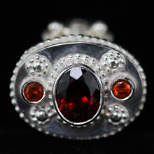 Load image into Gallery viewer, Mozambique and Mandarin Garnets Size 8: One-of-a-kind in stock