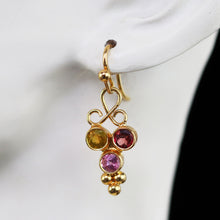 Load image into Gallery viewer, Three Tourmalines 22K Gold Plated: One-of-a-kind in stock