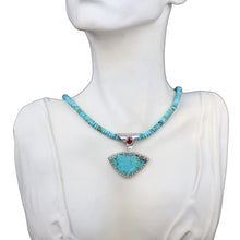 Load image into Gallery viewer, Turquoise Mandarin Garnet Pendant with Beads: One-of-a-kind in stock`