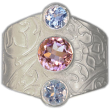 Load image into Gallery viewer, Lilac Amethyst 2 x Sky Blue Topaz Size 9.5

