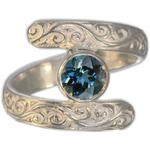 Load image into Gallery viewer, London Blue Topaz Swirl Ring Size 9.5
