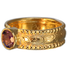 Load image into Gallery viewer, Purple Amethyst 22K Gold Plated Classic Band Size 9

