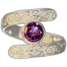 Load image into Gallery viewer, Purple Amethyst Swirl Ring Size 8.5
