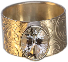 Load image into Gallery viewer, White Topaz Wide Band Size 8.5
