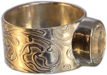 Load image into Gallery viewer, White Topaz Wide Band Size 8.5
