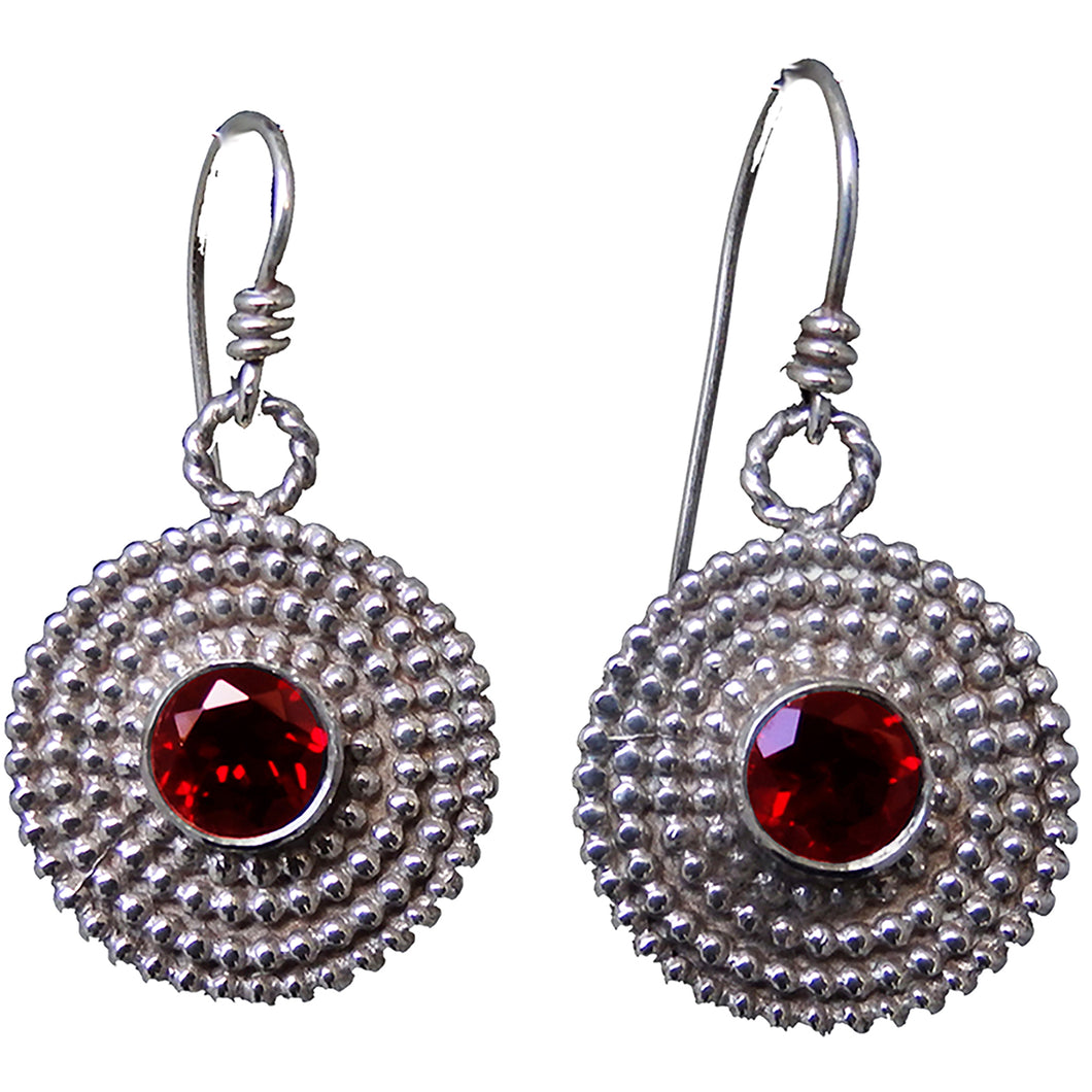 Red Garnets Beaded Silver Setting:  Made-to-Order
