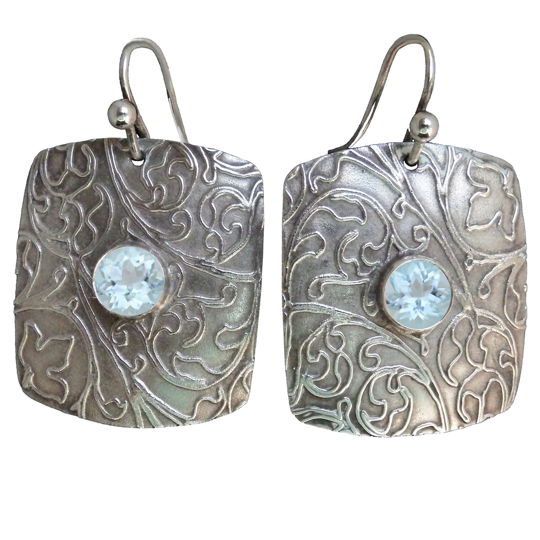Sky Blue Topaz Cushion:  Made-to-order